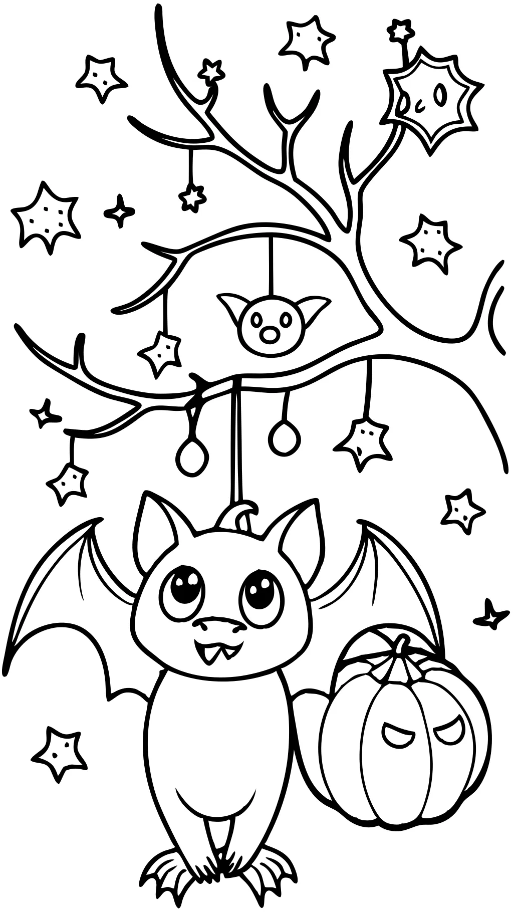 Página para colorear de Bat de Halloween